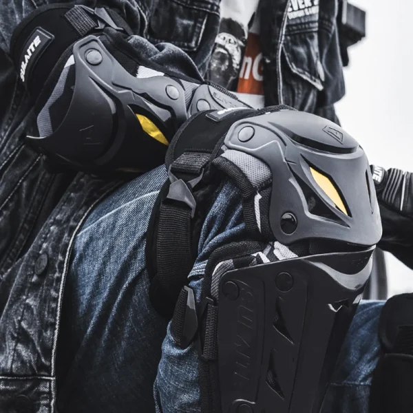 protection moto genouillère coudière noire