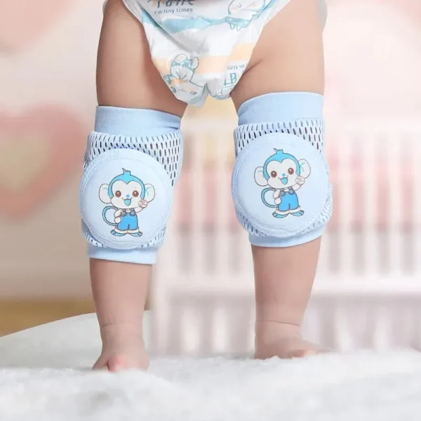 genouillère bébé bleu maillée